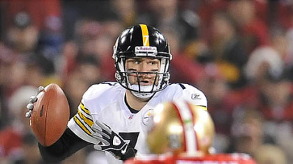 Ben Roethlisberger completed 25 of 44 passes for 330 yards but had three interceptions Monday night against the 49ers.