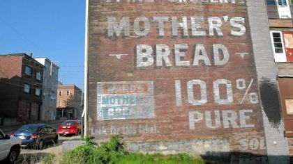 Mother's Bread sign. Painted by Maurice "Red" O''Donnell. Polish Hill, Pittsburgh PA.