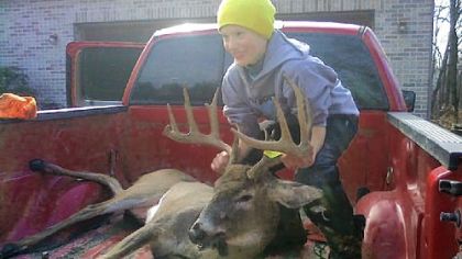 Adam Herb, 13, of Evan City, can practically stand within the spread of the 12-point he shot near his home, Dec. 3. A recent nationwide survey found Americans' approval of shooting sports has remained consistent or increased over the past 15 years.