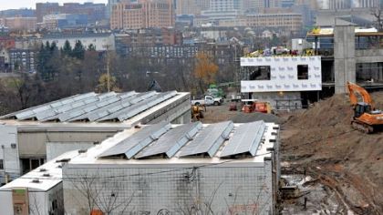 Construction is progressing on Phipps Conservatory's Center for Sustainable Landscapes.