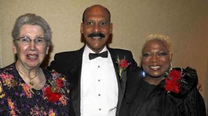 Sister Marie Immaculee, Larry Davis and Bev Smith.