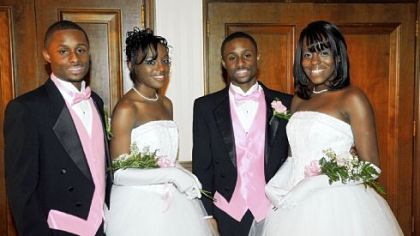 Elisha Hill and Brandi Sparrow, left; Elijah Hll and Bria Sparrow, right.