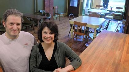 Jeff Petruso and Nelda Carranco in their Smoke Barbecue Taqueria in Homestead.
