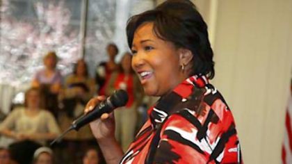 Mae C. Jemison, the first black female astronaut, and also a Bayer science outreach spokeswoman.