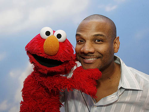 Elmo and his creator Kevin Clash