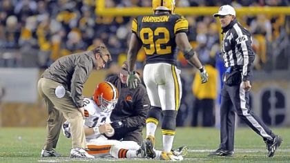 Linebacker James Harrison could face a suspension for his helmet-to-helmet hit on Colt McCoy Thursday.