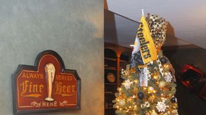 The Steelers-themed Christmas tree at Rose Romboski's house.