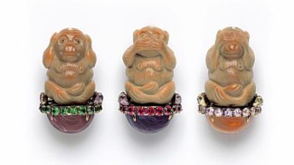 Hear No Evil, Speak No Evil, See No Evil, pins by Iradj Moini.