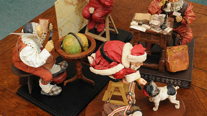 Celine Wilson has a collection of Norman Rockwell Saturday Evening Post Santas.