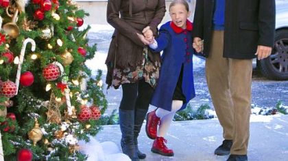 Melissa Gilbert's "Christmas Pageant" co-stars are Lennon Wynn, center, and Robert Mailhouse.
