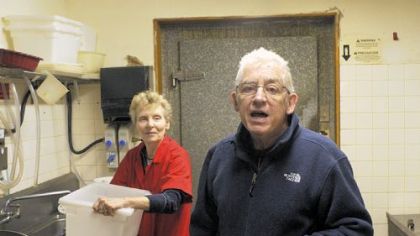 Paul Donatelli, now retired, represents the second generation to run Donatelli's Italian Foods in Bloomfield.  He still comes into the store to help. In the background is his wife, Doris.