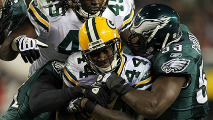 Packers running back James Starks ran for 123 yards against the Eagles in an NFC wild card playoff game at Lincoln Financial Field in Philadelphia Jan. 9, 2011.