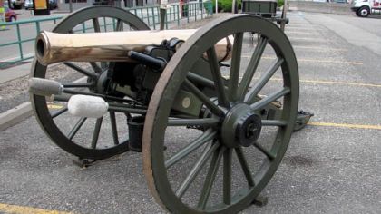 The cannon is an exact replica of a 12-pound Napoleon, a cannon known as "Old Number 8" at Gettysburg. The weight refers to the size of the shell. The weapon is used by the Iron City Guards, a Pittsburgh-based artillery unit, in Civil War re-enactments.