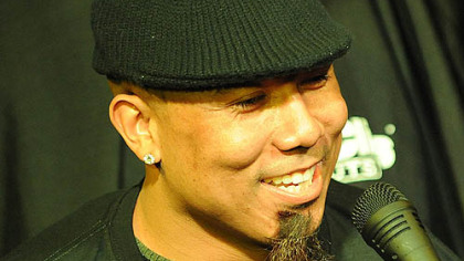 Steeler Hines Ward has a bit off fun with a piece of Keisel's beard.