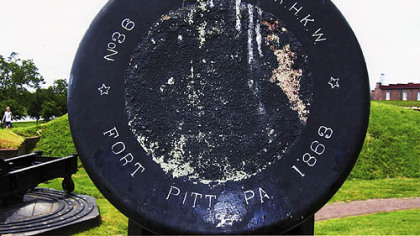 In the summer of 1861, cannons like this one, now installed at Fort McHenry in Baltimore, were tested at a "proving ground" near Tarentum.