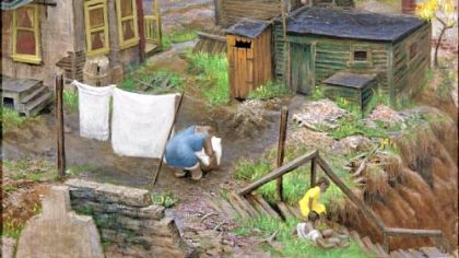 Abe Weiner's "Monday Washday," a 1945 egg tempera painting.