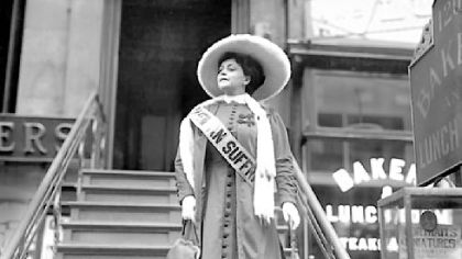 Trixie Friganza, a star of musical stage comedies and films, used her celebrity to promote suffrage.