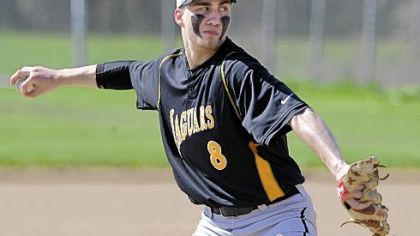 Thomas Jefferson's Greg Schneider pitches Thursday against Montour. A bases-loaded walk in the ninth inning game Thomas Jefferson a 6-5 win.