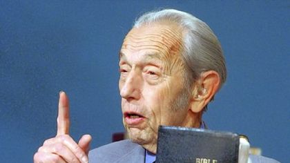 Harold Camping during a television broadcast in 2002.