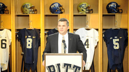 Pitt football head coach Todd Graham talks about his first recruiting class at Heinz Field Wednesday.