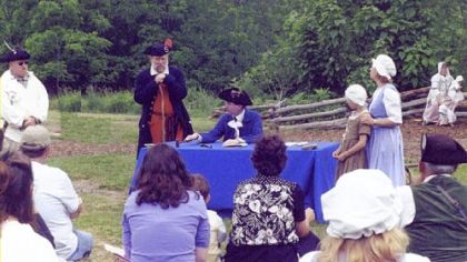 A 1781 case for child support is re-enacted at Colonial Court Days in 2004.