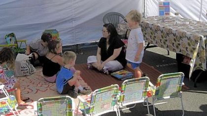 Story time is held at 10 a.m. Tuesdays and Saturdays at the Oxbow Market.
