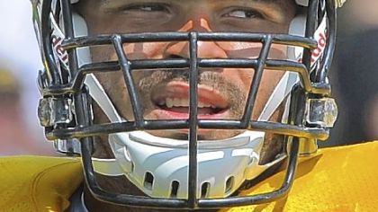 Steelers number one draft pick Cameron Heyward during training camp at Saint Vincent College in Latrobe.