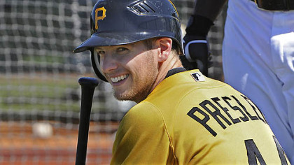 The Pirates' Alex Presley is capable of playing all three outfield positions.