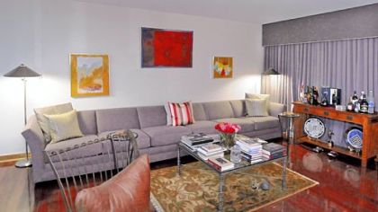 Living room in Robert Hill's Trimont condo.