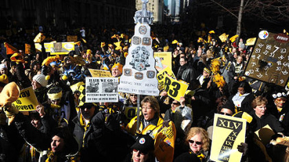 Steelers fans brought plenty of signs.