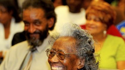 Sophia Phillips Nelson, the first African-American valedictorian of Westinghouse High School in 1934, was honored along with her deceased sister, Fannetta Nelson Gordon, by the Westinghouse Alumni Association in a valedictorian recognition ceremony Thursday at the school in Homewood.