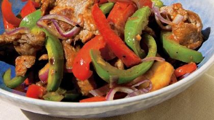 "A meal from "Stir-Frying to the Sky's Edge" and it's author Grace Young.