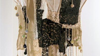 Marie Kelly's "Duena," an undated mixed-media work of muslin, cord, cotton lace and marbles, is part of the exhibition "A Painter's Legacy: The Students of Samuel Rosenberg."