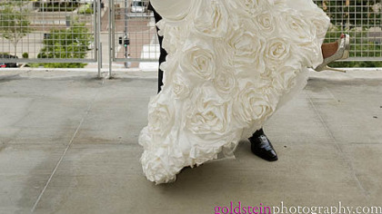 The newlyweds at the David L. Lawrence Convention Center before the reception.