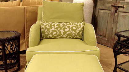 Lane Venture's Outdoor club chair and ottoman.
