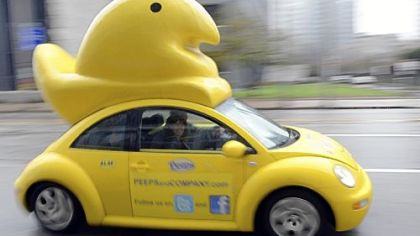 The Peep Mobile arrived in Pittsburgh on April 8.
