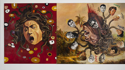 Armando Marino's 2001 oil on canvas diptych, "The Anxiety of Influences."