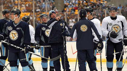 Despite major injury losses, coach Dan Bylsma has guided the Penguins to a 41-22-8 record.