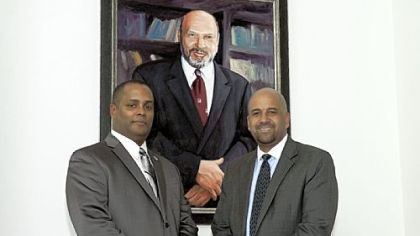 Mark Clayton Southers, left, the artistic director for theater initiative at the August Wilson Center for African American Culture and artistic director of Pittsburgh Playwrights, continues to work on the synergy between his two groups with Andre Guess, August Wilson Center president and CEO.