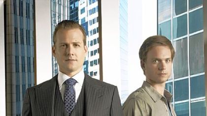 Gabriel Macht, left, and Patrick Adams are lawyers in "Suits."