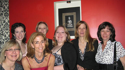 Guests at Hello Bully's 3rd annual Lovers Not Fighters Gala:
front row, left to right: Mary Ann Hirt, Abby Kirkland back row: Jillian Gallagher, Heather Shearer, Rochelle Hess, Heather Stiff and Geri Damchek.