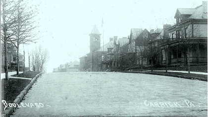 A view around 1910 of grand houses that lined The Boulevard in Carrick.