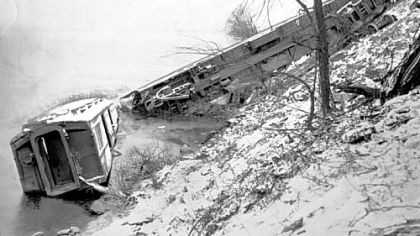 Five people died when this Pennsylvania Railroad passenger train derailed near Baden in 1941.