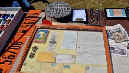 Civil War letters and old Pennsylvania license plates.