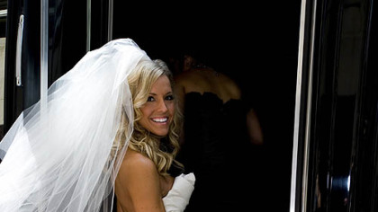 The bride departing for the church.