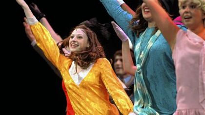 Kirsten Hoover, left, of North Hills High School was named best actress as Nanette in "No, No, Nanette" at the Kelly Awards on Saturday.
