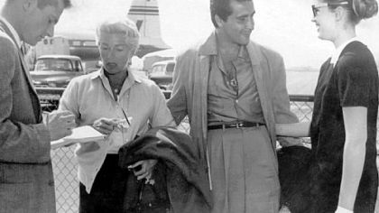 On March 20, 1958, an unidentified reporter talks with Lana Turner, Johnny Stompanato and her daughter, Cheryl Crane, at the Los Angeles airport after they returned from a vacation in Mexico. On April 5, 1958, Cheryl was booked for the murder of Mr. Stompanato at Lana Turner's house in Beverly Hills.