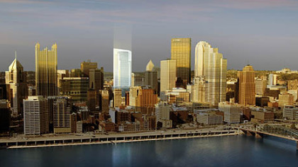 The location of the Tower at PNC Plaza will be between PPG Place and the U.S. Steel building.
