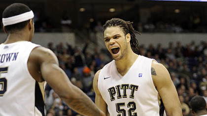 Pitt senior center Gary McGhee and senior forward Gilbert Brown.