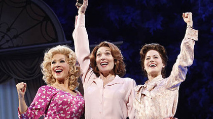 Dee Hoty, left, Diana DeGarmo and Mamie Parris work hard for the money in "9 to 5: The Musical" at the Benedum Center through Sunday.